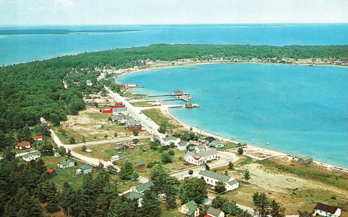 St. James (Beaver Island) - Old Postcard (newer photo)